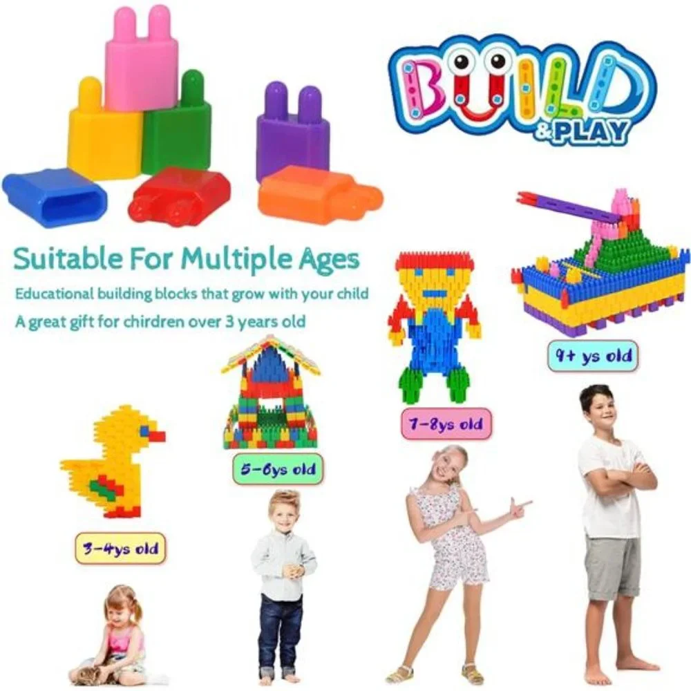 Kids 600pcs‎ Set Building Blocks Construction Toy - Learning Playset STEM